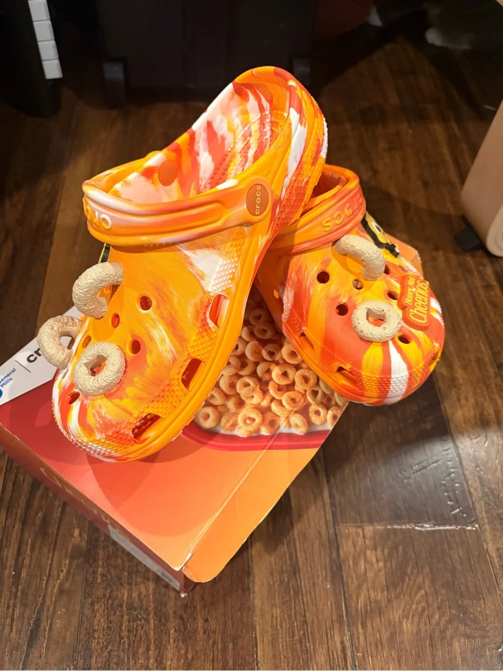 Crocs Kids' Orange Tie-Dye Clog with Cereal Charms
